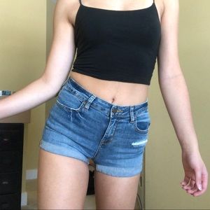 Pacsun high rise denim stretch shorts